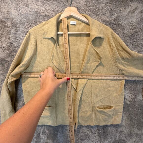 Poetry Cotton Open Collared Jacket Cardigan Sweater 10 M Cotton Edge to Edge - Picture 7 of 9